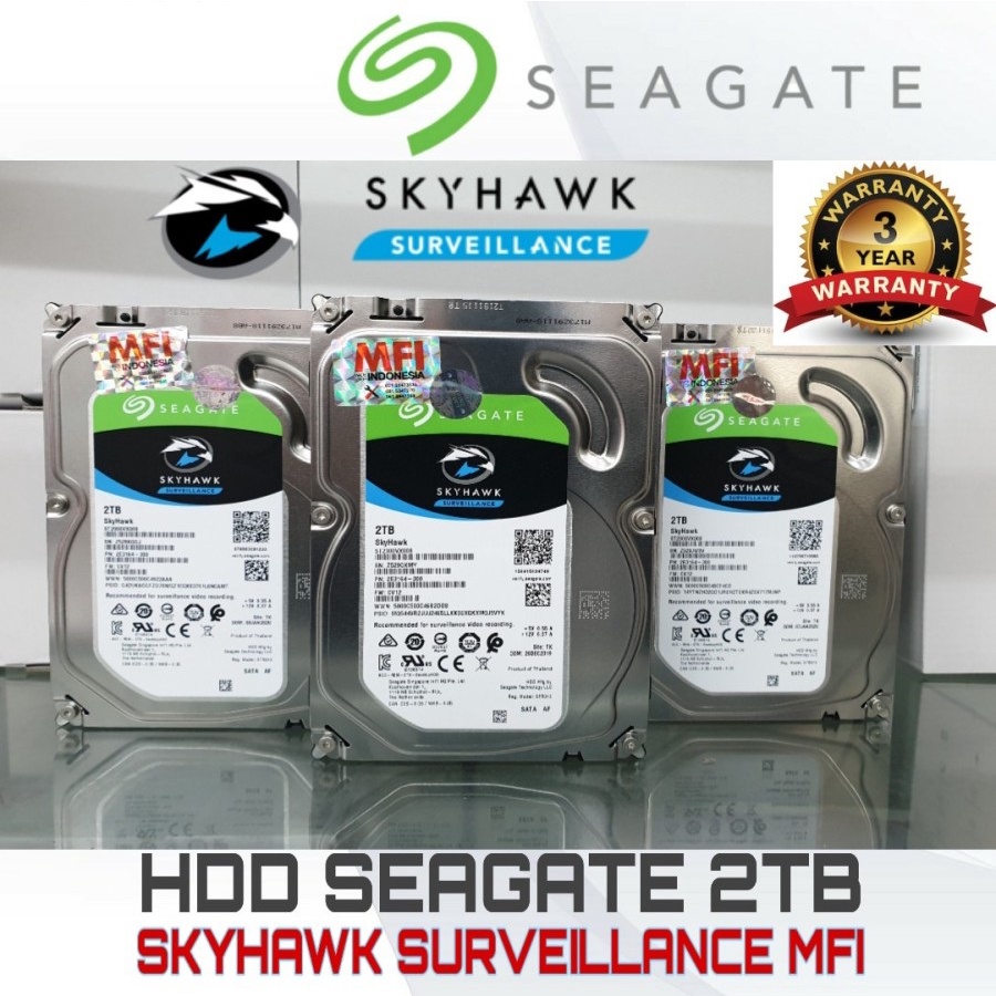 HARDDISK CCTV 2TB SEAGATE SKYHAWK GARANSI RESMI MFI 3TH