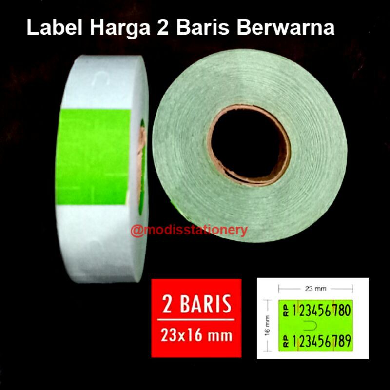 

stiker label harga 2 baris hijau