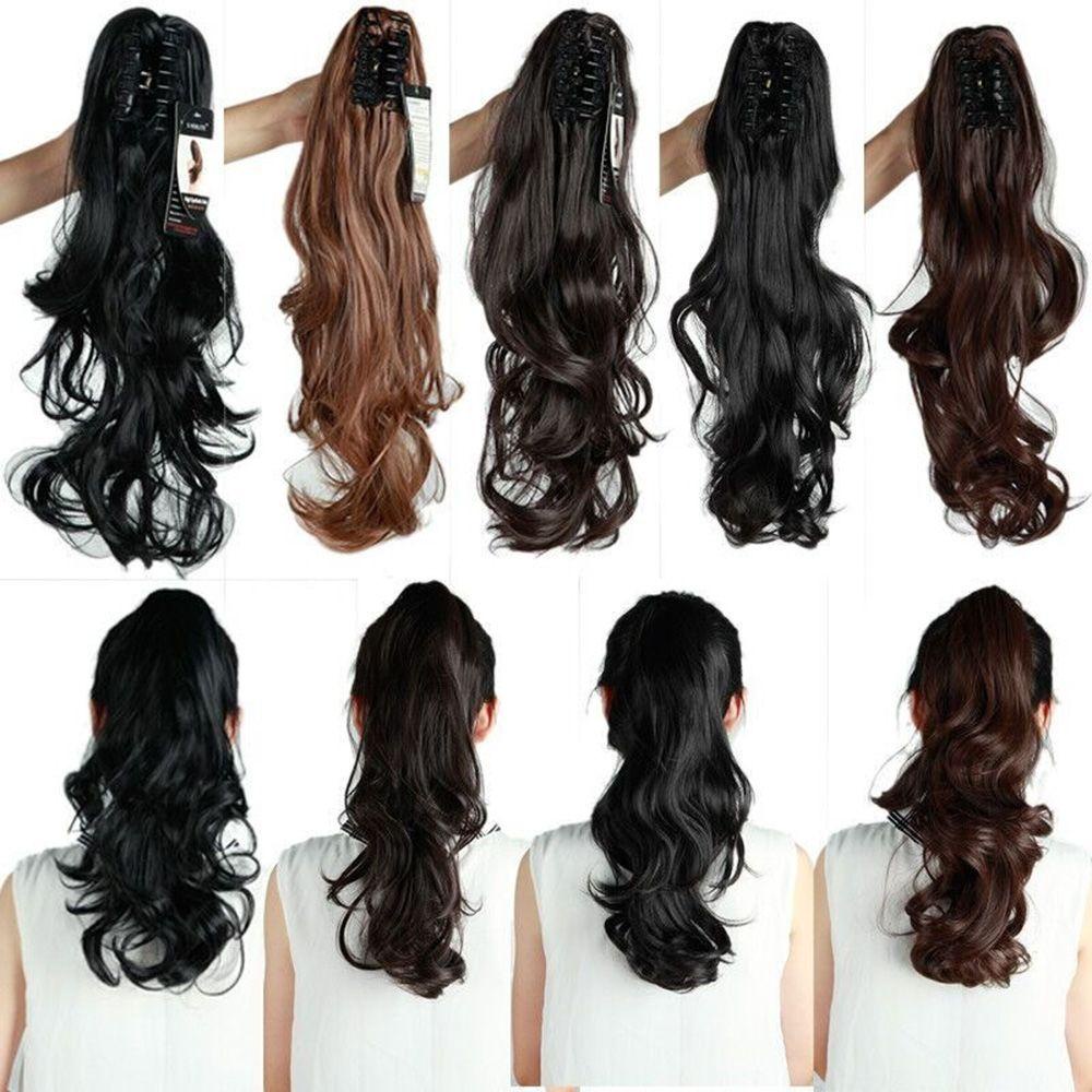 Wig Rambut Ekstensi Model Keriting Gelombang Bahan Sintetis Tahan Panas Untuk Wanita