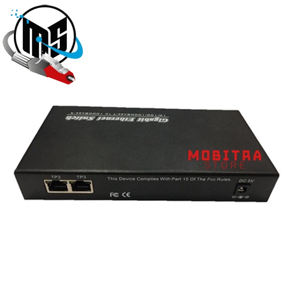 Media Converter 4 SC 3 LAN Gigabit | Ethernet Fiber Switch 4 Port FO 3 Port LAN Gigabit