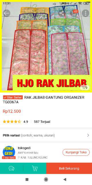 Rak Jilbab Gantung Organizer Tg0067a