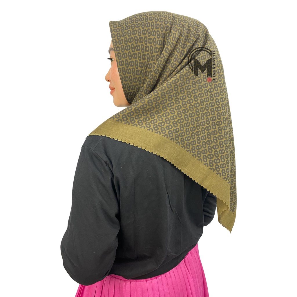 Hijab Voal Motif Logo B II Mecca Hijab Voal Segi Empat Motip Logo B Lasercut Printing Premium II Kerudung Segi Empat Motif