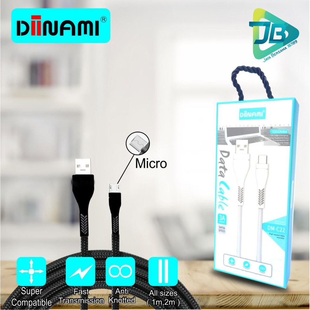 BM081 C22 DIINAMI KABEL DATA CHARGER ORIGINAL READY MICRO TIPE C USB 1 2 3 METER 3AMPER JB2477