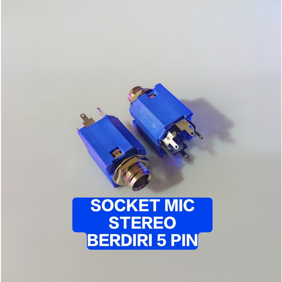 Socket Mic Berdiri Stereo 5 Pin Socket Mic Biru Stereo Socket Akai Biru 5P