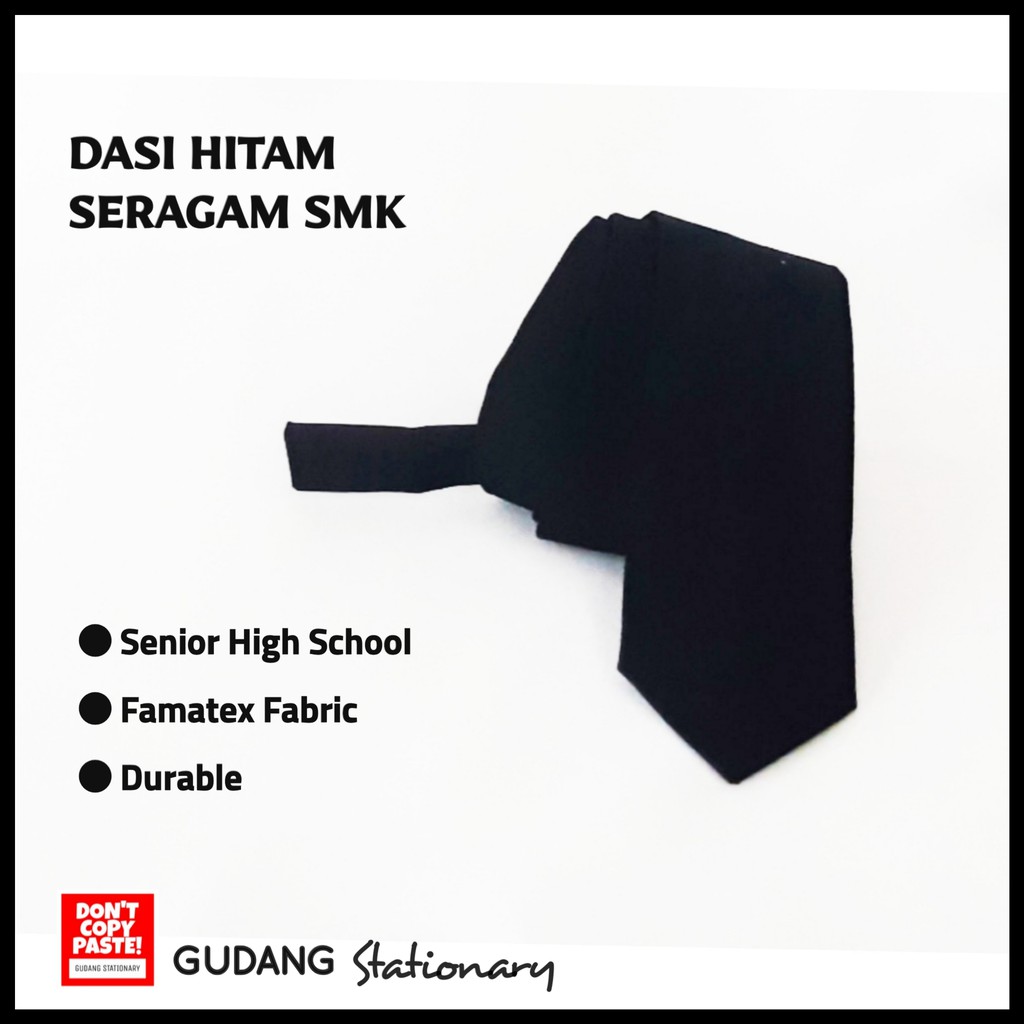 Dasi Seragam SMK Senior High School Hitam Polos