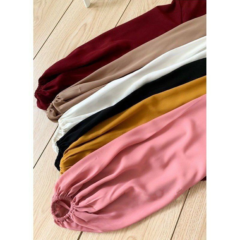 Balery Blouse Lengan Balon Polos