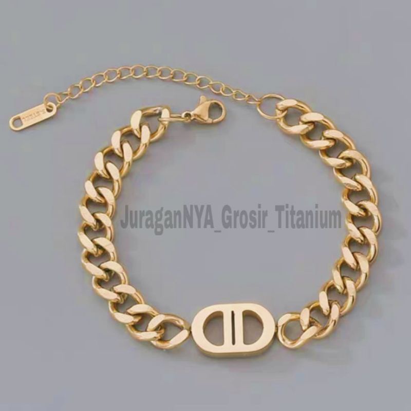 Gelang Titanium CD Rante Anti Karat Anti Luntur