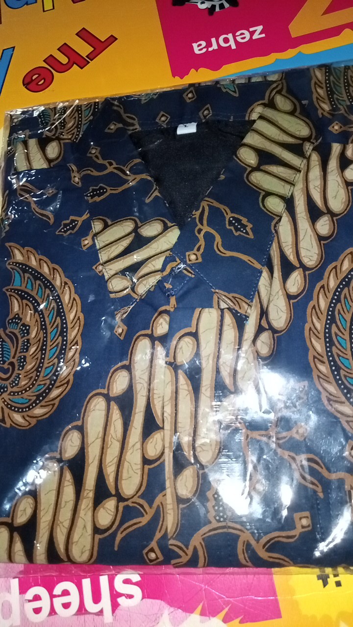 Paramarta Navi Batik Pria Lengan Pendek Full Furing Batik Solo