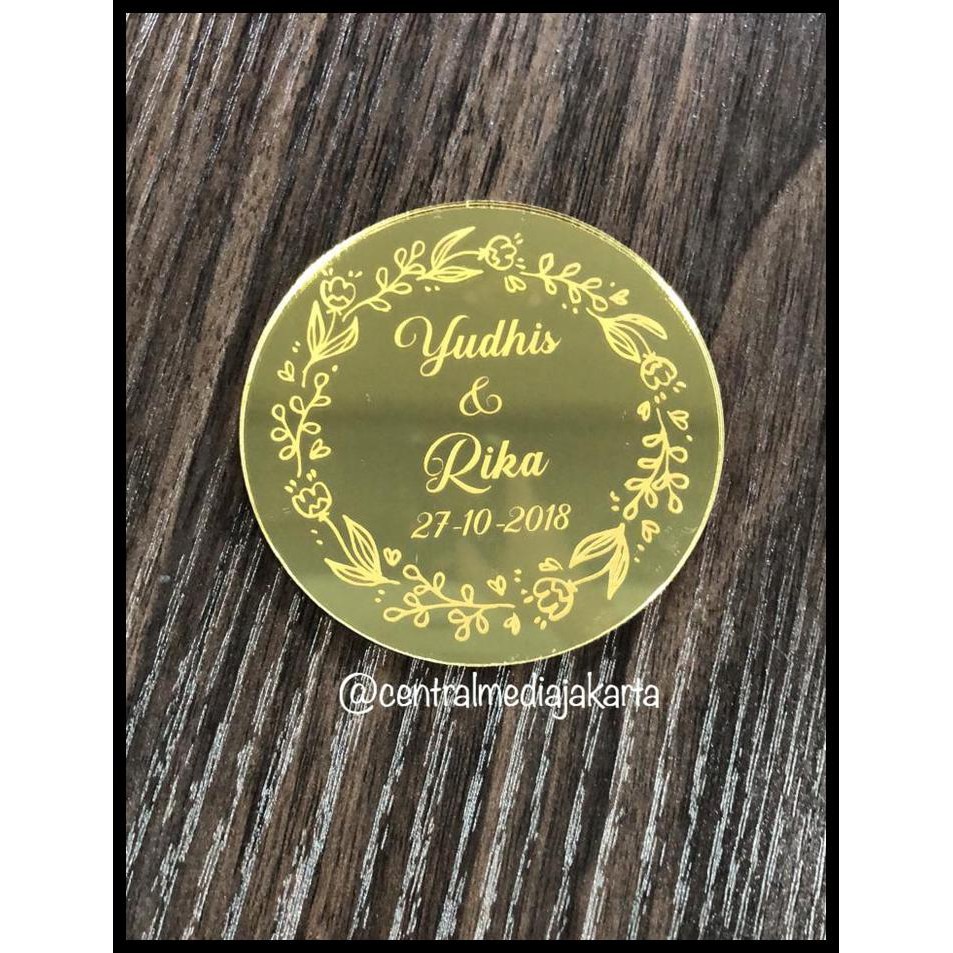 

Hot Price Chip Board Nama Akrilik Custom Acrylic Mirror Gold Hiasan Mahar