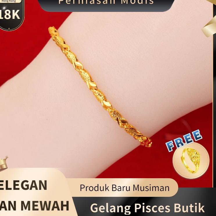 Sudah READY.. Gelang Wanita Emas Hong Kong Produk Baru Gelang Bunga Hadiah Pernikahan