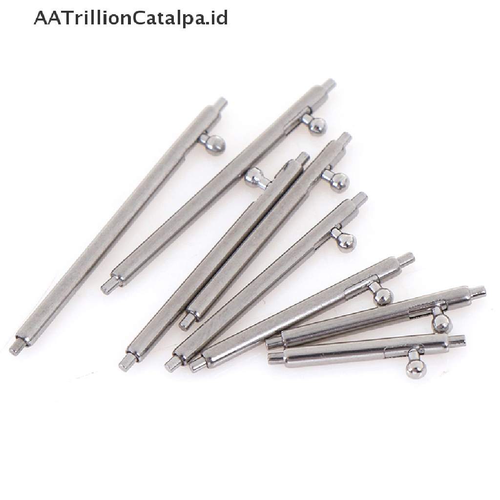 10 Pcs Pin Bar Strap Jam Tangan Bahan Stainless Steel Ukuran 12-24mm