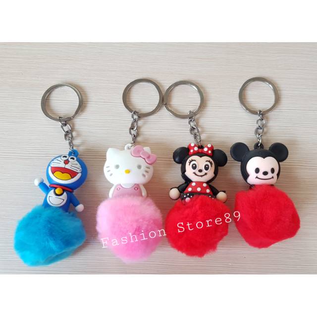 Gantung kunci doraemon hello kitty dan mickey mouse / gantungan tas gantungan serba guna