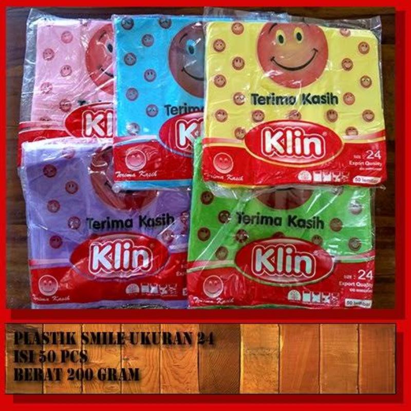 Murah Lebai !! kantong kresek plastik smile 24 cm x 40 cm klin