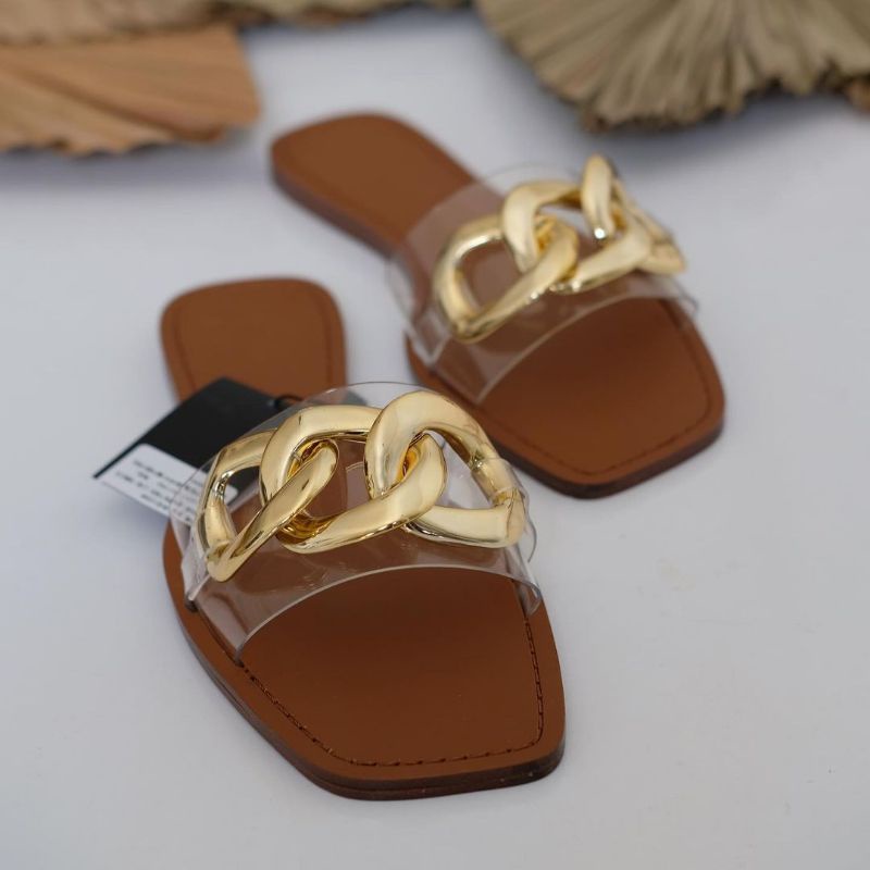 Sandal wanita Zara / Sendal Wanita Import Flat untuk Jalan-jalan Santai Murah