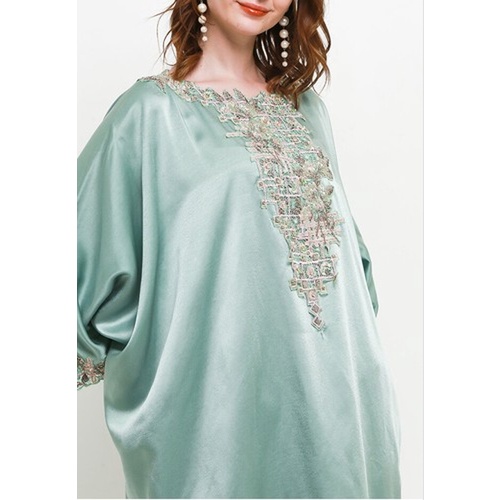 ICONS RUCH EMBELLISHED KAFTAN W/ FACE MASK LEBARAN MODERN MEWAH FASHION WANITA MUSLIM TNIC0613BB/0422