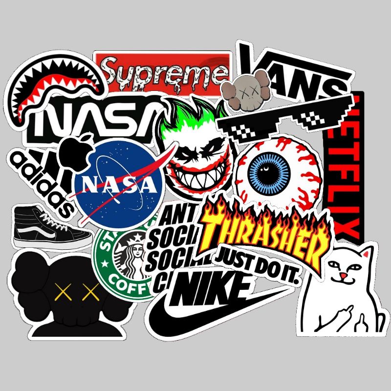 

Stiker Sticker Aesthetic Logo Brand Hypebeast Logo Waterproof Vinyl Stiker Laptop Case Hp Estetik