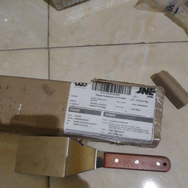 Spatula Serok Sutil Pizza Martabak Teppanyaki Kayu Griddle Stainless