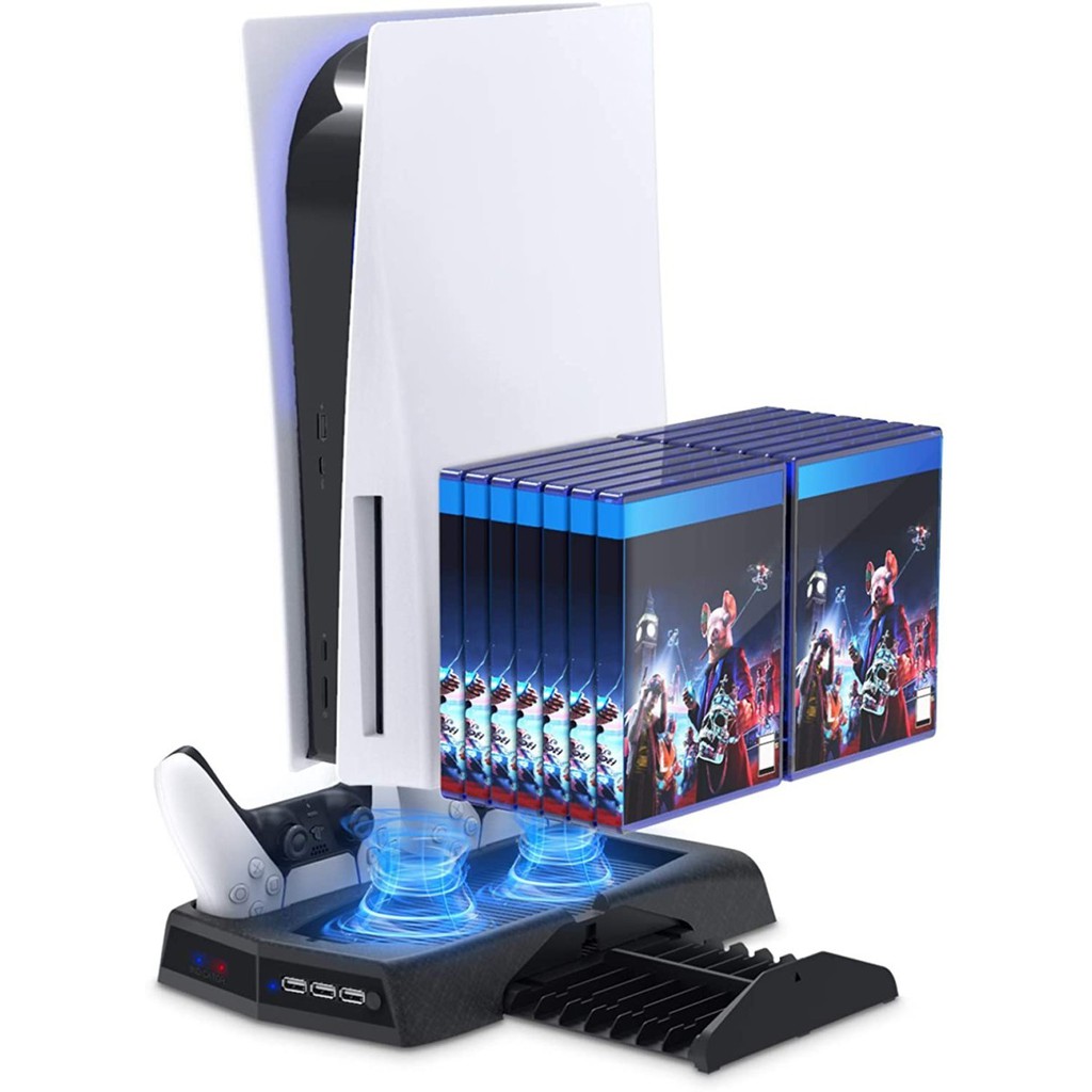 Kipas Cooling Fan PS5 / Rak Blu Ray Disc + Charging Stik KJH