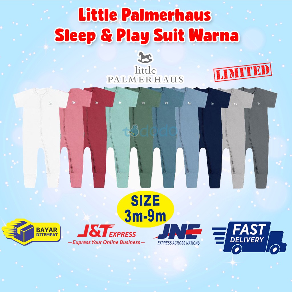 Baju Tidur Bayi Sleepsuit &amp; Play Suit Jumper Piyama Anak Little Palmerhaus 3-9 Bulan