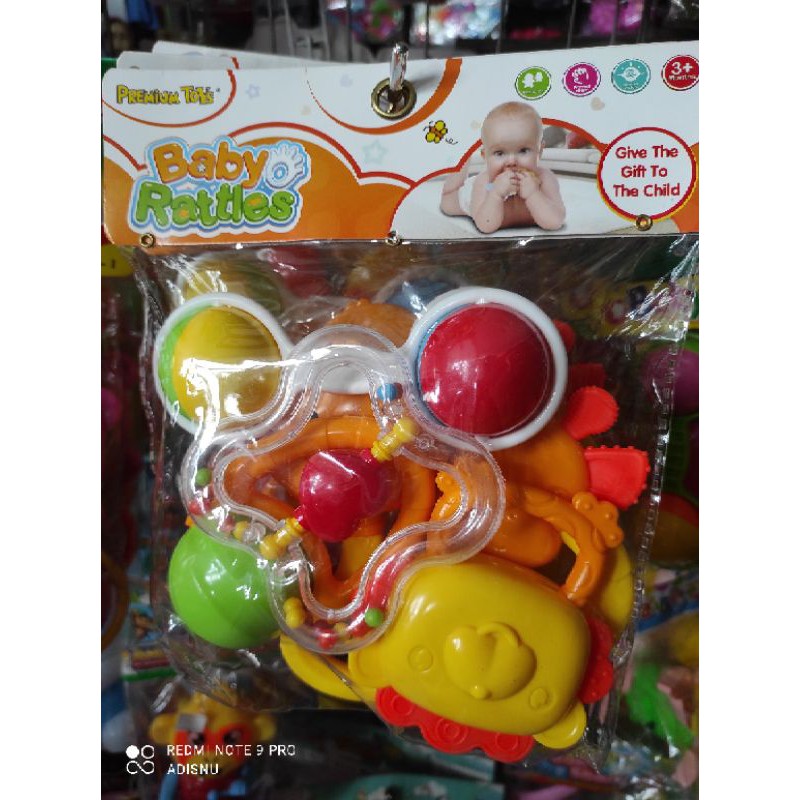 Kerincing Kerincingan Bayi Set Gagang Genggam Musical Baby Rattle Usia 3 Bulan+ SNI