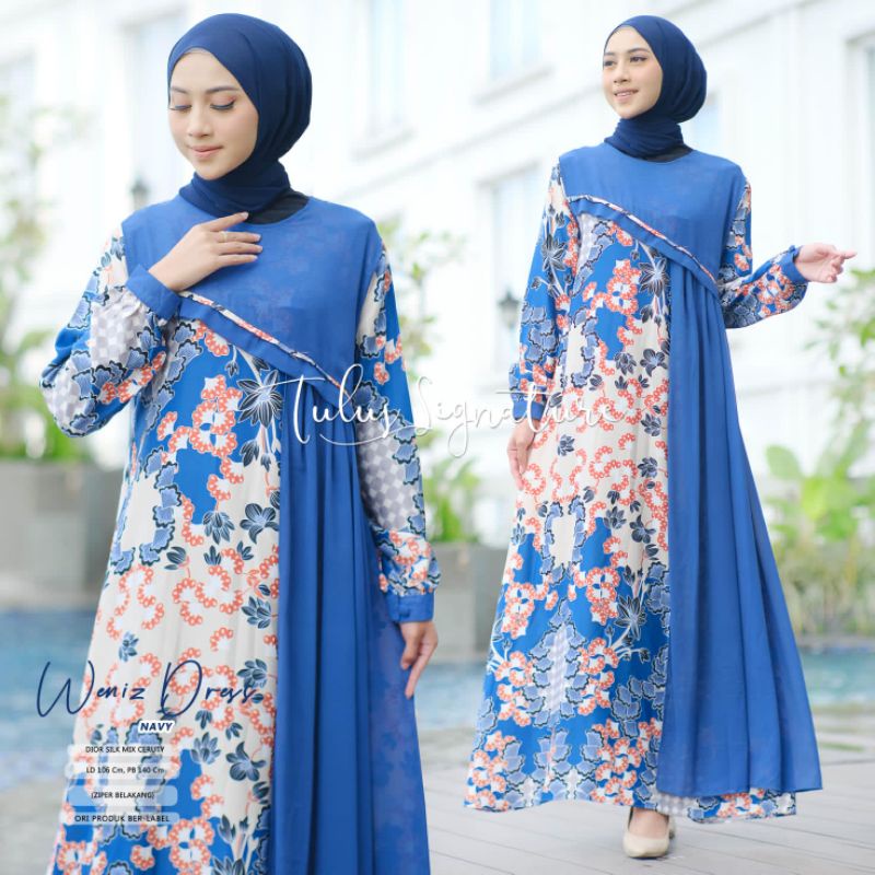 WENIZ DRESS BY TULUS SIGNATURE / DRESS MOTIF WANITA MUSLIMAH / LD106