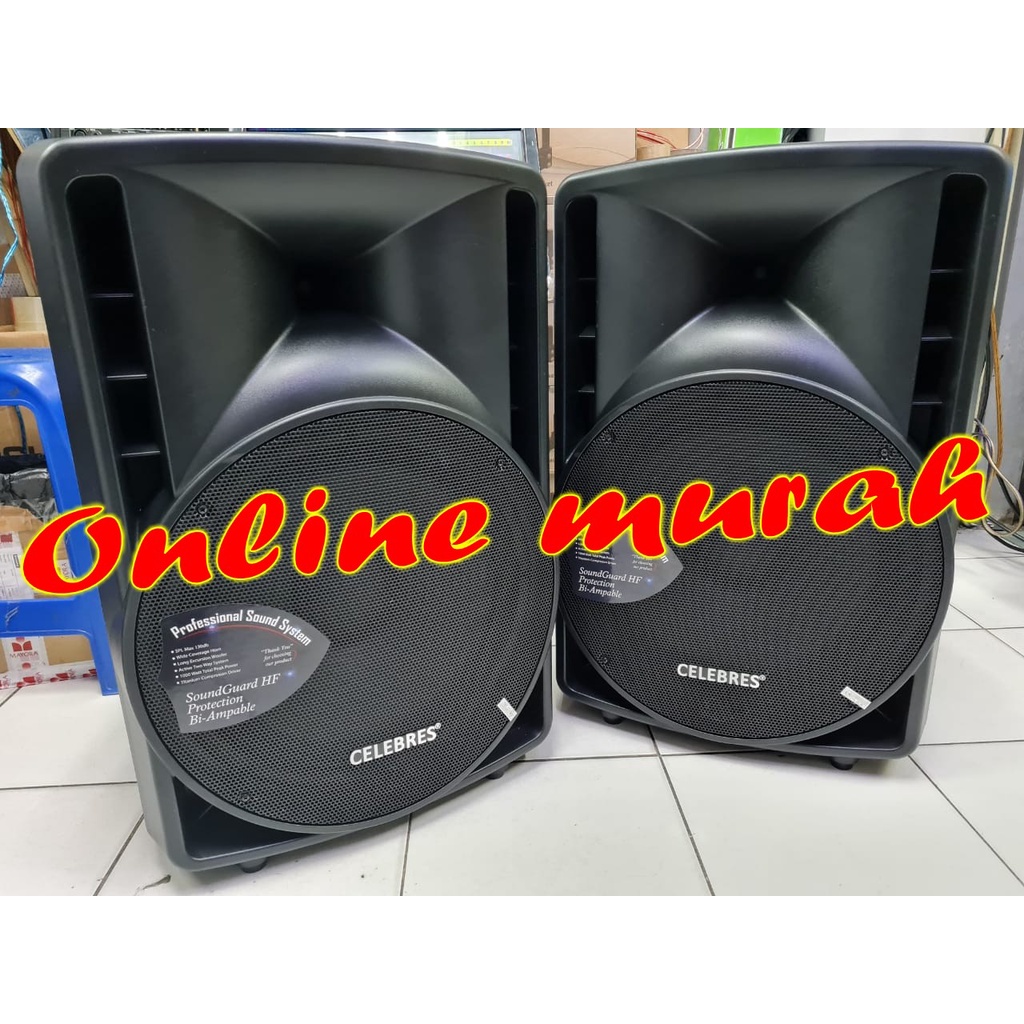 speaker aktif pasif celebress 15 inch 2 buah 1600 watt original