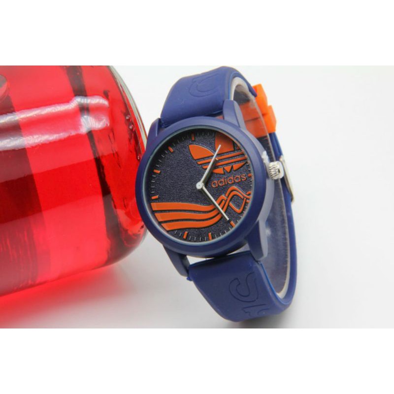 JAM TANGAN WANITA ADIDAS RUBBER ATAU KARET DIAMETER 4 CM