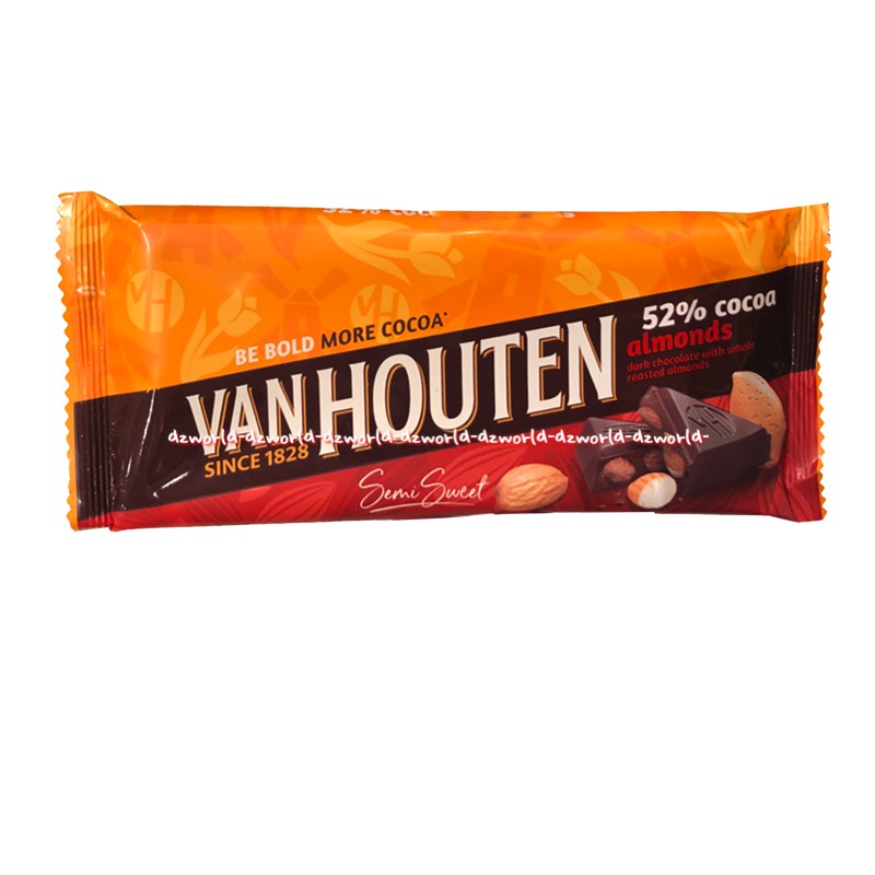 Vanhouten Dark Milk Chcocolate 155gr Cokelat Kacang Dark Milk Cashew Almond Fruit Nut Hazel Van Houtten