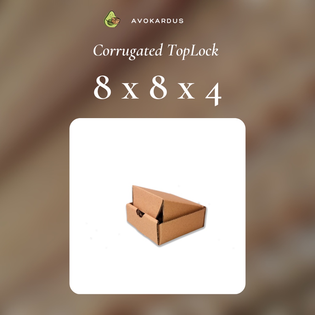 

Kardus Corrugated Die Cut 8x8x4 Top Lock Kotak Dus