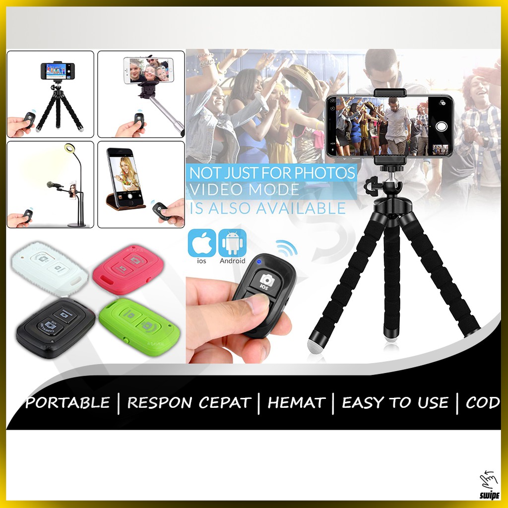 Remote Selfie Bluetooth (Tombol narsis) Foto Tomsis Rekaman Kamera Camera Konten Vlog Youtuber