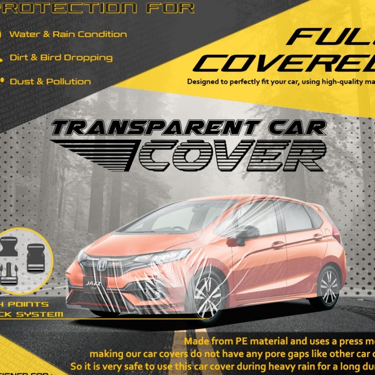 Cover Mobil Plastik TEBAL Honda Jazz, Yaris, Baleno WATERPROOF