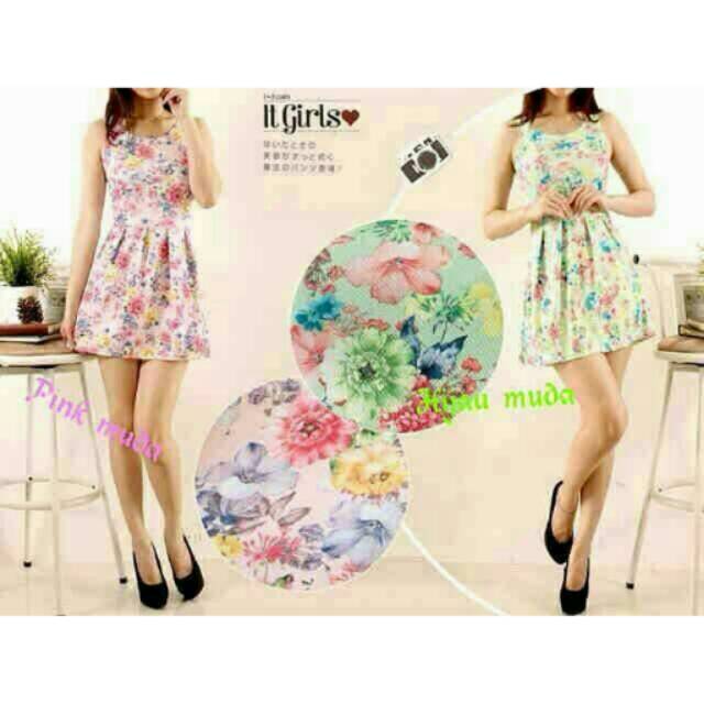 Dress Flower Emboss / Mini Dress Flower