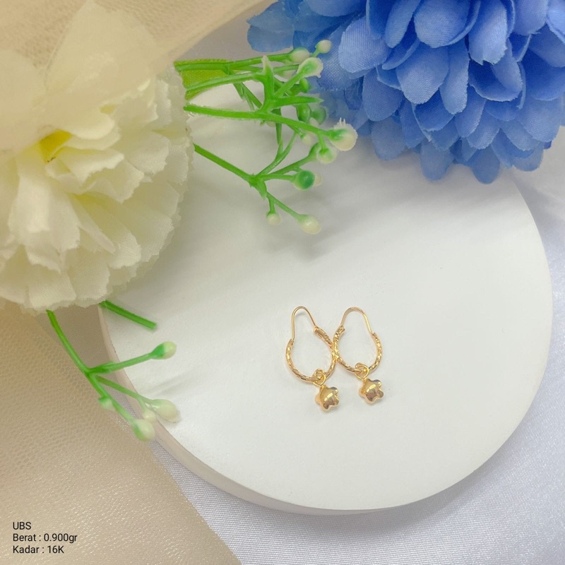 Perhiasan Anting Emas Klip Simple Fashion UBS 16k/ 700