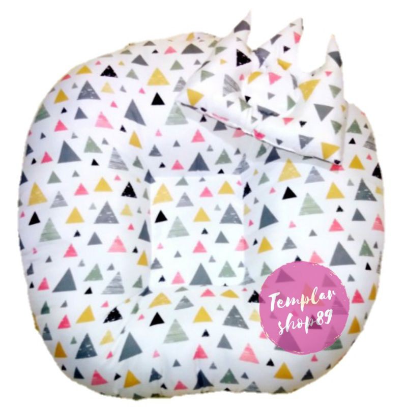 sofa bayi / baby launger free bantal mahkota bayi motip triangle