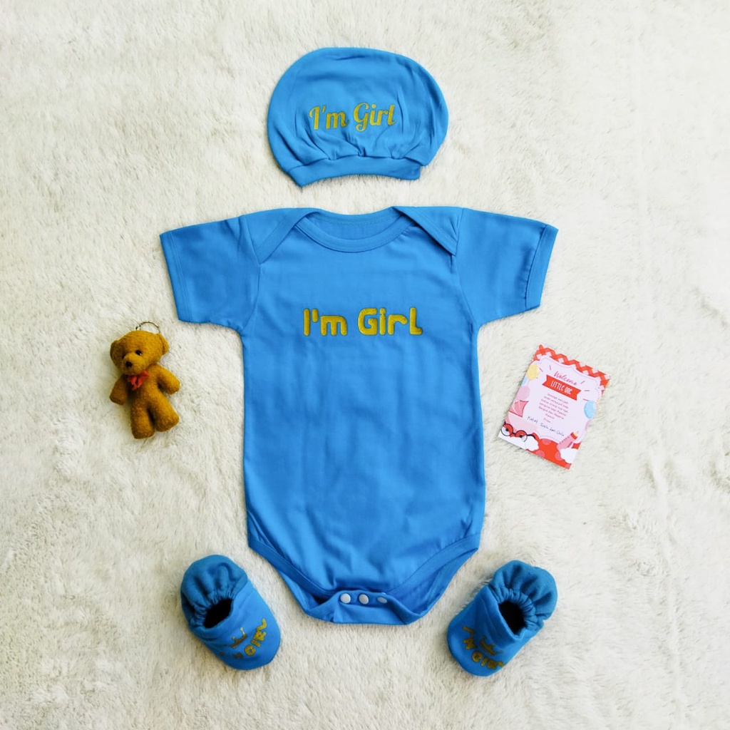 Hampers Baby Hadiah Kado Lahiran Bayi Baby Gift Set Custom Nama Bisa Bayi Perempuan Laki Laki Murah-Biru Turkis