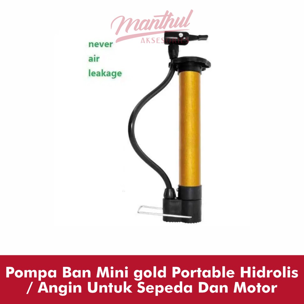 Pompa Ban Mini gold Portable Hidrolis / Angin Untuk Sepeda Dan Motor