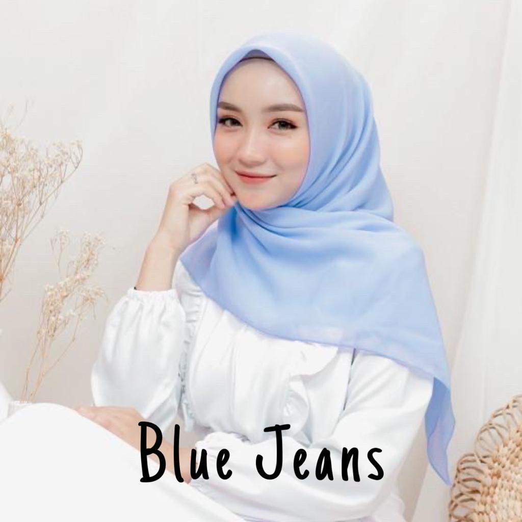 Bella Square Maula Hijab Jilbab Kerudung Segiempat Bella Bela Square Polycotton Hycon Murah PART 2-Bella Blue Jeans