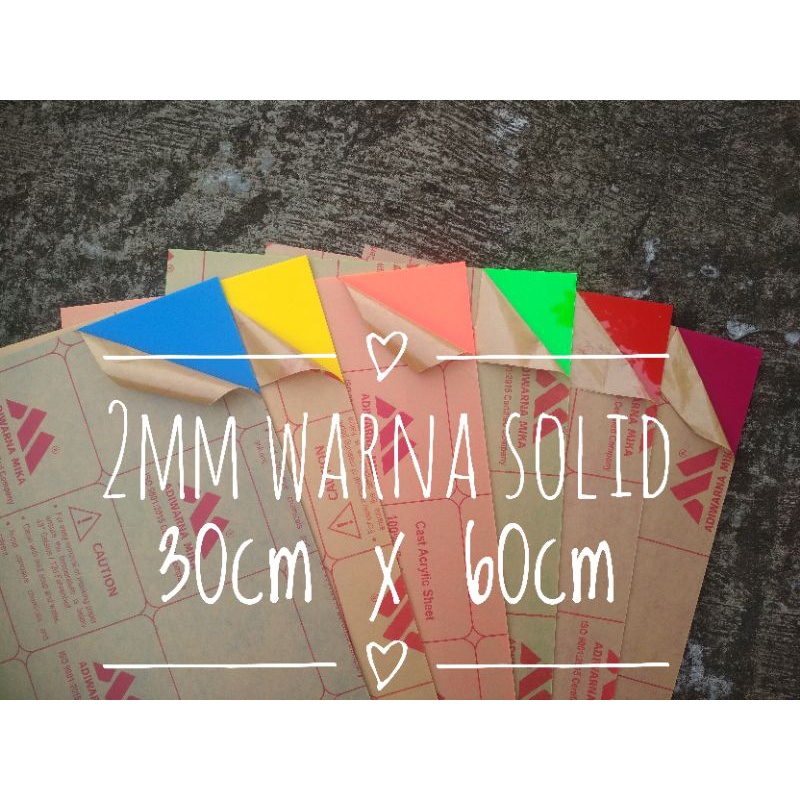 

LEMBARAN AKRILIK WARNA SOLID 2MM (30CM X 60CM)