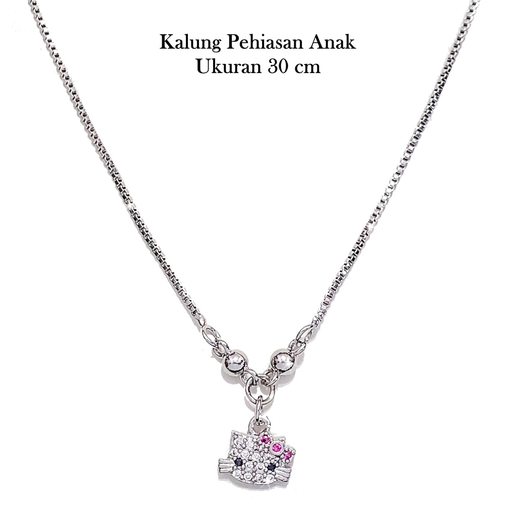 [Yuwen Xuping] Kalung permata kristal perak - bandul kalung kucing lucu - kalung remaja perempuan gold 18k