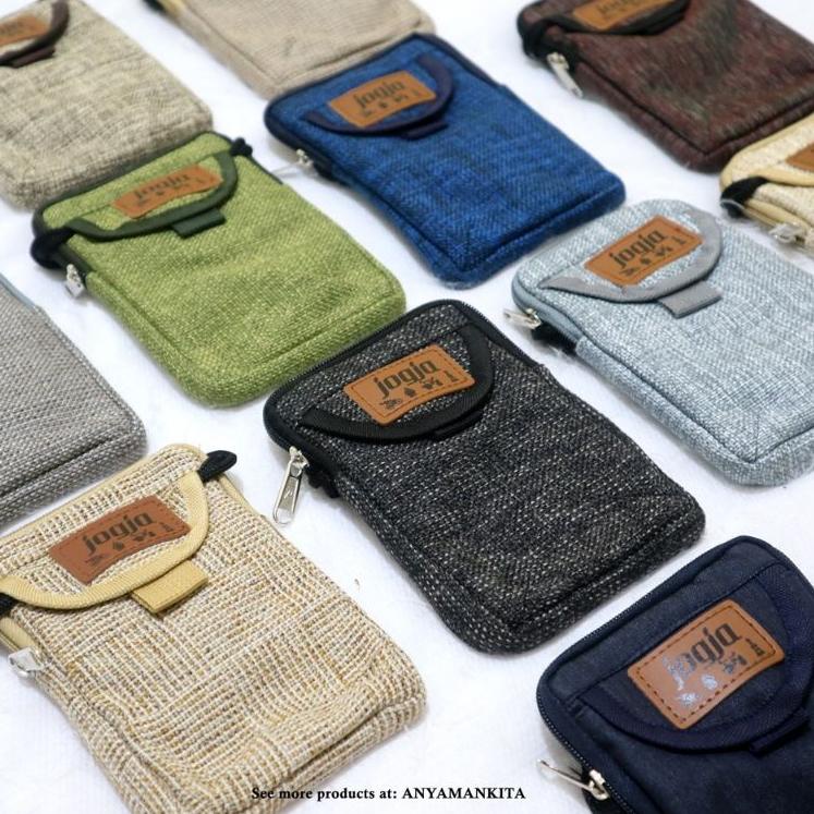 M4H8 Tas Selempang Pasport Goni Sintetis / Slingbag Handphone HP