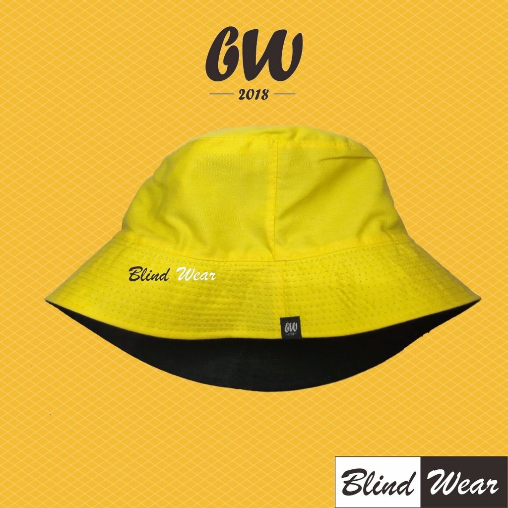 Topi Bucket Polos Bolak Balik Pria Wanita