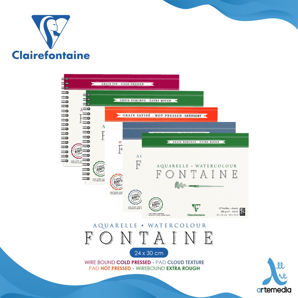 

Clairefontaine Fontaine Watercolor Pad 24x30cm Paper Block
