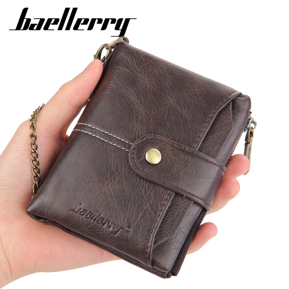 ORIGINAL BAELLERRY D3231 DOMPET LIPAT DENGAN RANTAI ANTI COPET KULIT PU