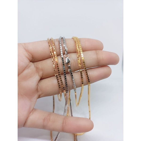 Kalung milano ice dewasa S925 / perhiasan perak 925 berlapis emas