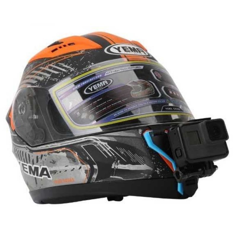 Helmet Chin Mount Mounting Helm Dagu Motovlog Gopro Brica Action Cam - Hitam-4