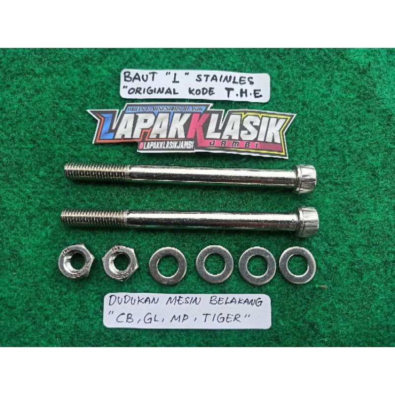 Baut L Stainles Pankon Dudukan Mesin belakang CB GL MEGAPRO TIGER