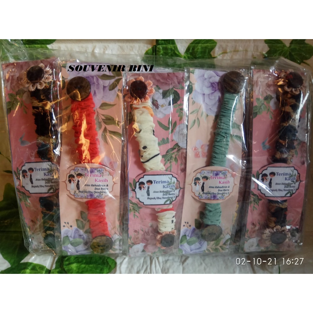 souvenir pernikahan konektor masker kain kemas alas sheby  50 pcs