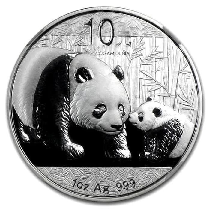 Koin Perak 2011 Chinese Panda 1 Oz Silver Coin