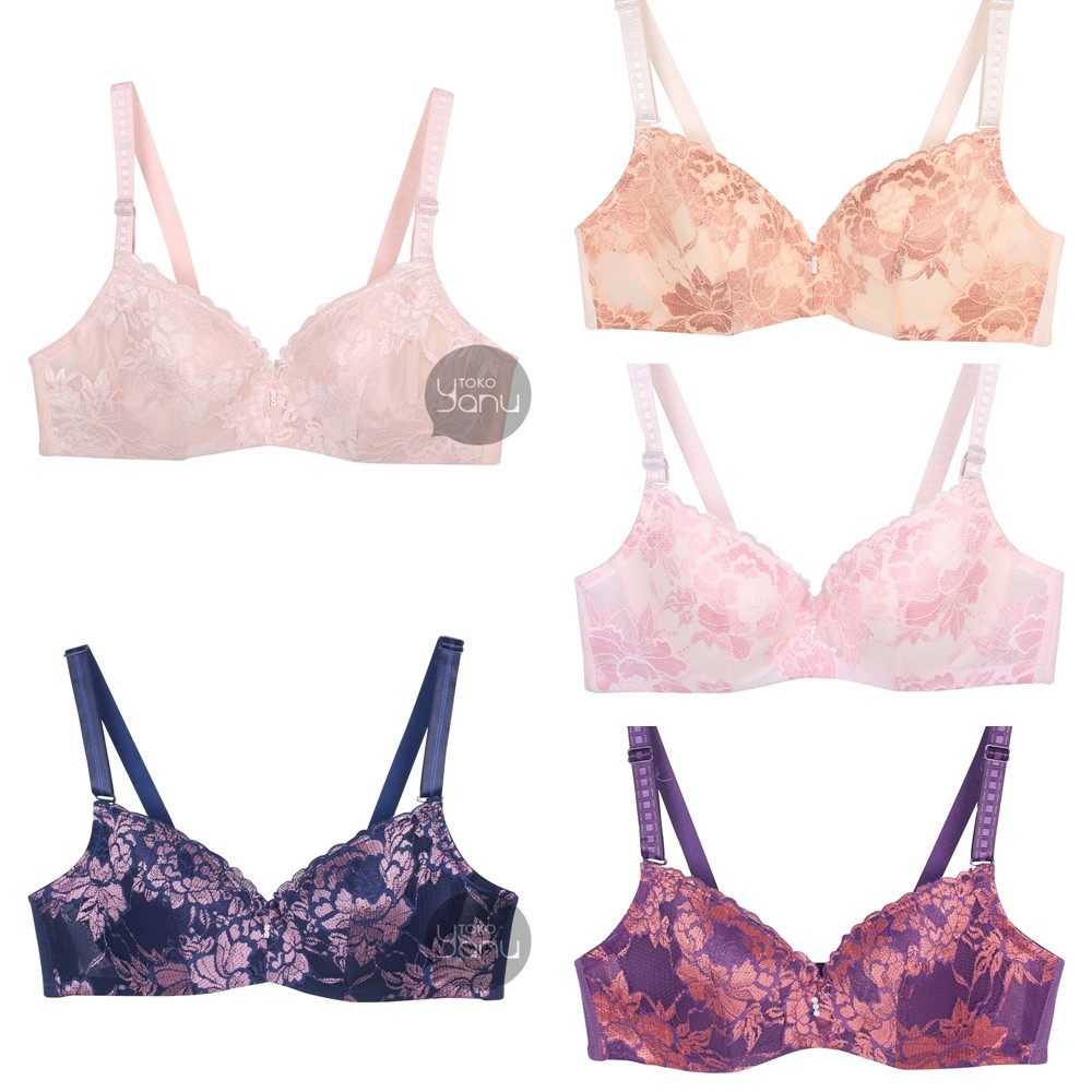 YANU | Size 34B-38B | Bra Brukat QSL 8001 Kawat Busa Sedang