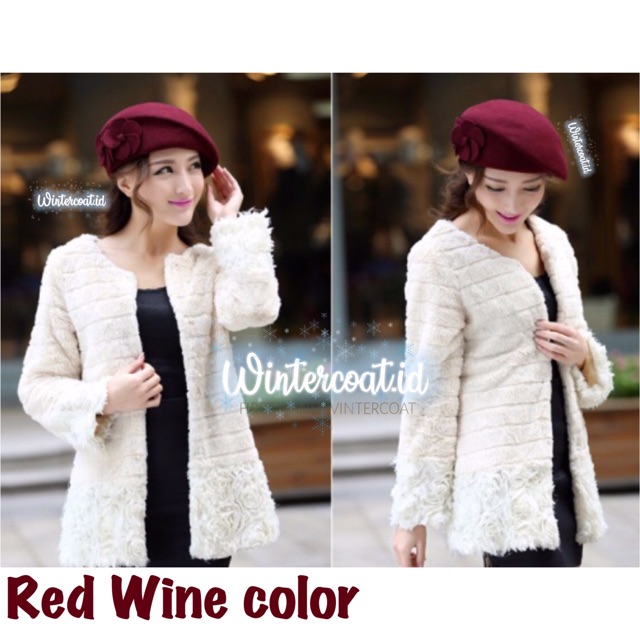 Beret Hat Winter Fashion Pramugari Stewardess Wanita Cewek Topi Musim Dingin Import Korea